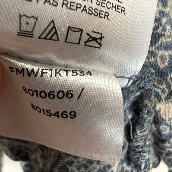 1X Frye And Co Botanical Print Collared Button Down Pleated Flowy Blouse Top - Picture 8 of 15